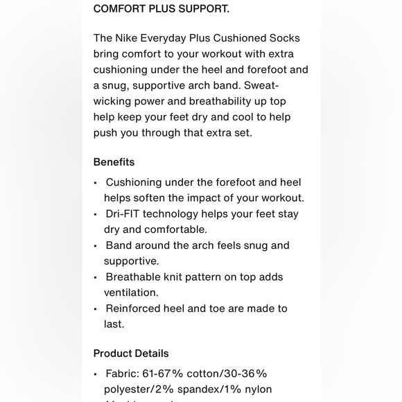 New Nike Everyday Plus Cushioned Training Crew Socks 3 pack neutral color - Picture 5 of 8